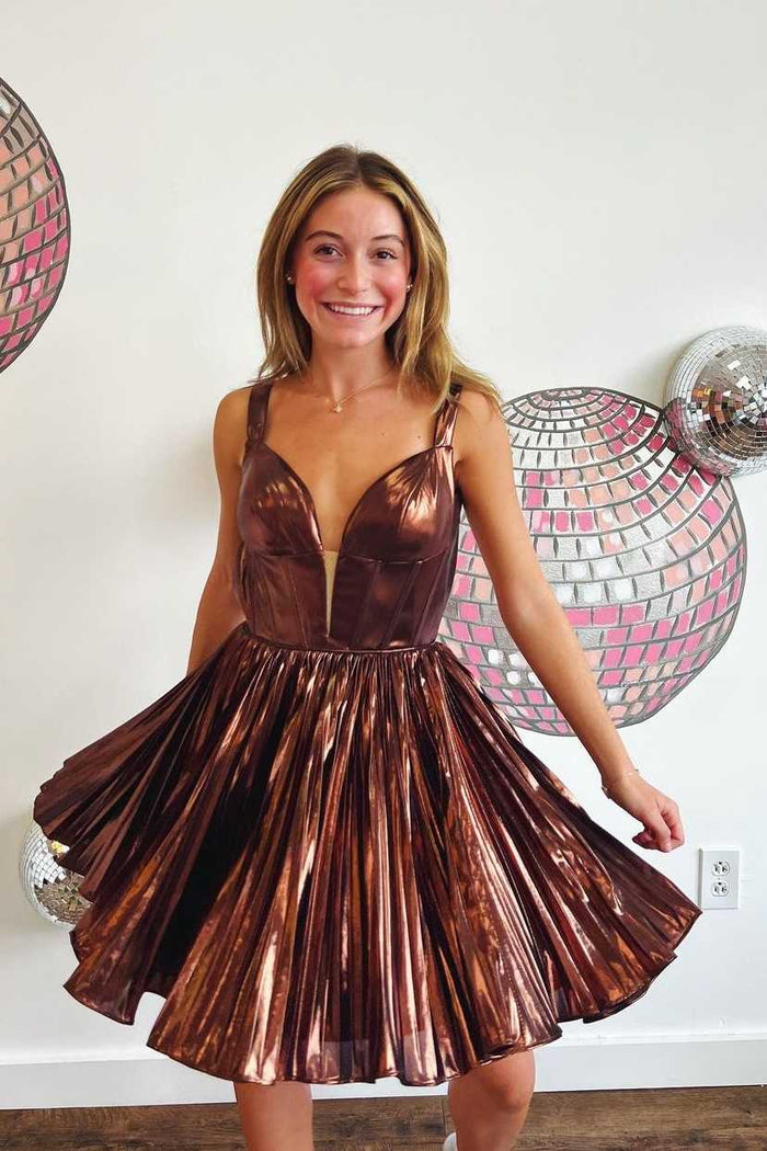 Gradient Cut Glass Mirror One-Shoulder Short Dress