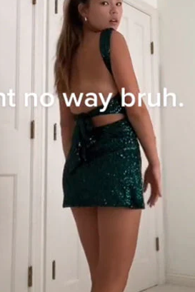 Green Straps Sequined Sleeveless Tight Party Homecoming Dress with Slit