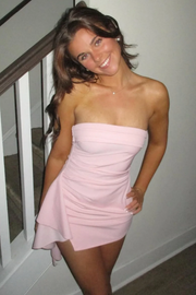 Classy Strapless Pleats Satin Sleeveless Mini Homecoming Dress