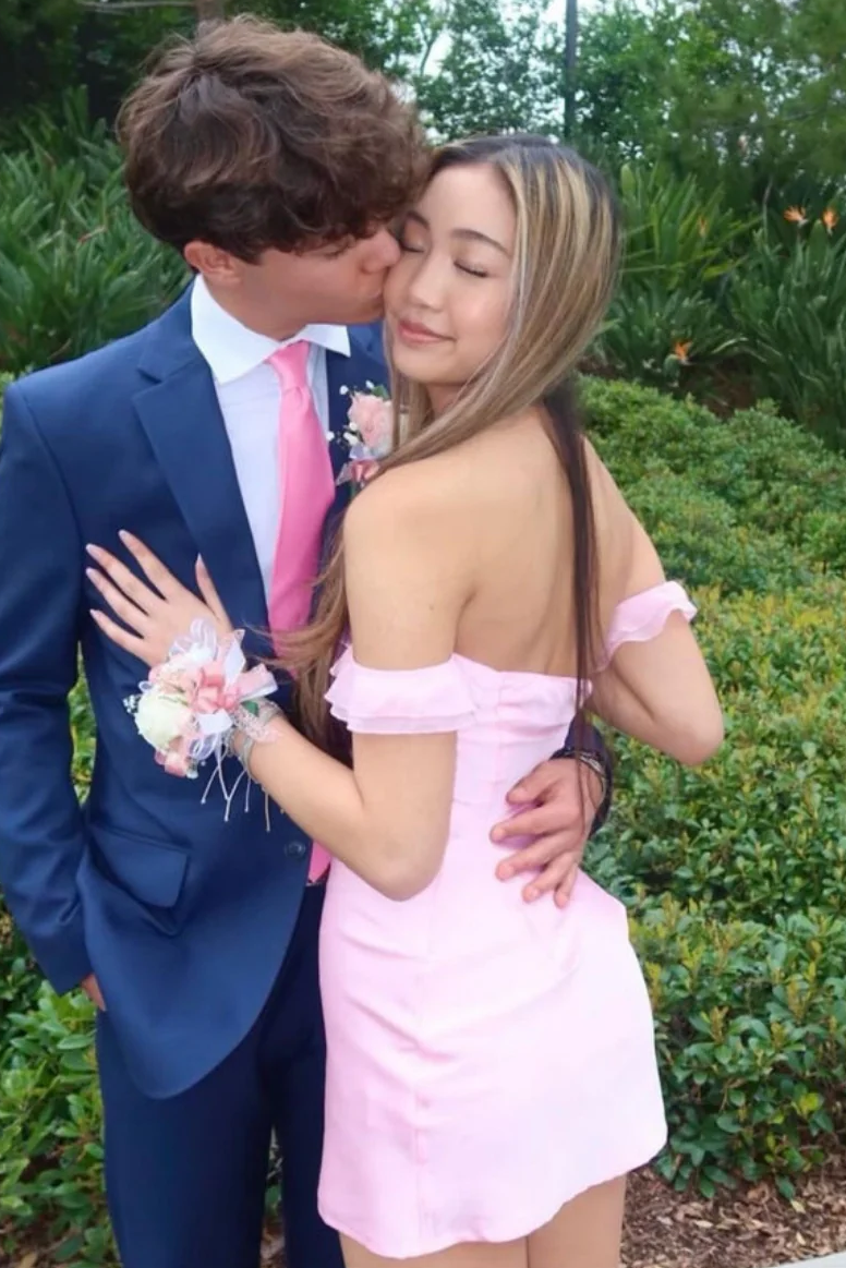 Pink Off-Shoulder Satin Scoop Neck Mini Homecoming Dress