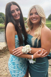 Cute Strapless Sleeveless Beads Appliques Mini Homecoming Dress