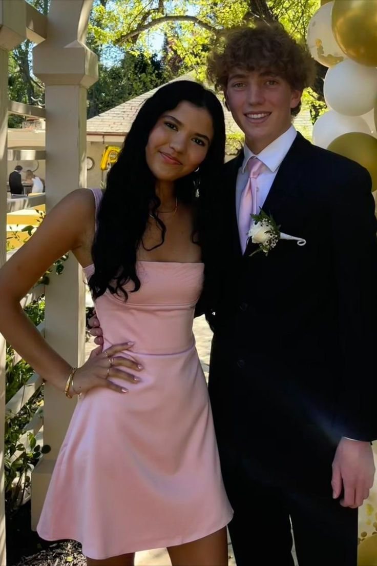 Cute A-Line Straps Square Neck Satin with Bow Short Homecoming Dress