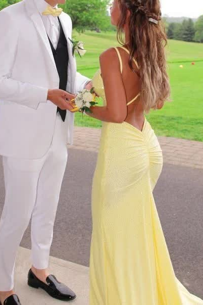 Sexy Mermaid Beading V-Neck Pleated Long Formal Prom Dress with Train