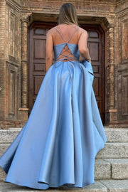 Satin Spaghetti Straps Pleated Square Neck Empire-Waist Formal Prom Dr Modsele Satin Spaghetti Straps Pleated Square Neck Empire-Waist Formal Prom Dr Modsele