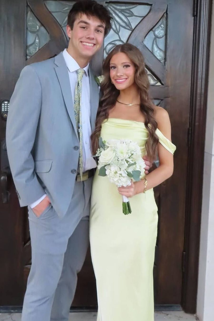 Classy Pink Off-Shoulder Satin Pleats Sheath Long Prom Formal Dress