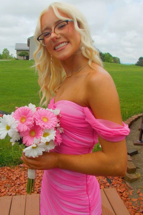 Pink Off-Shoulder Sweetheart Mermaid Pleats Long Prom Dress
