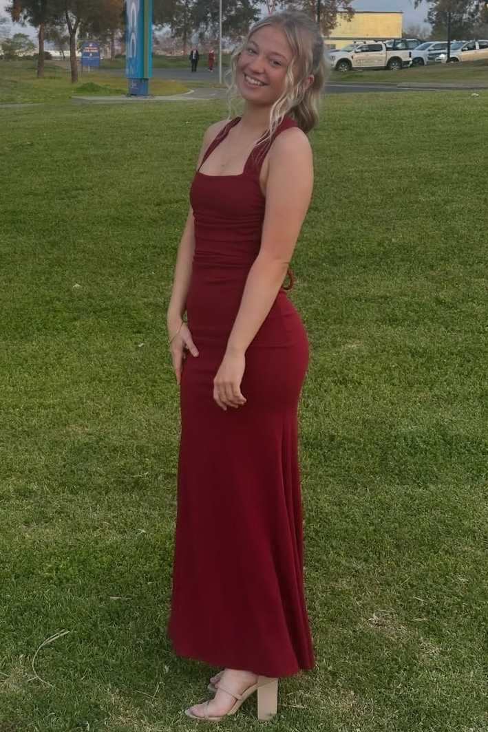 Elegant Straps Square Neck Pleats Satin Long Formal Prom Dress