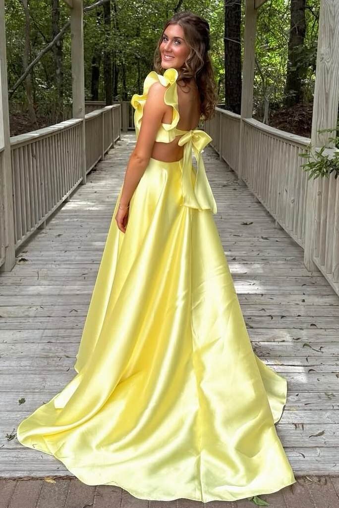 A-Line Straps Empire-Waist Sleeveless Satin Pleats Long Formal Prom Dress