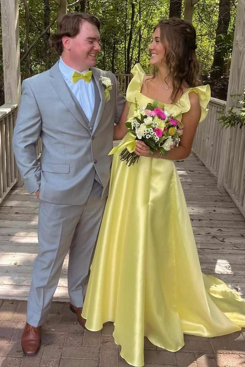 A-Line Straps Empire-Waist Sleeveless Satin Pleats Long Formal Prom Dress