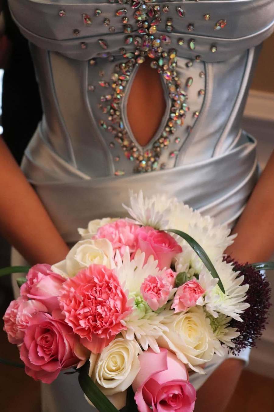 Spaghetti Straps V-Neck Beads Sleeveless Pleats Long Prom Dress with Slit