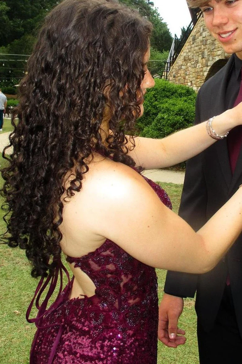 Stunning Grape V-Neck Appliques Sequins Mermaid Long Prom Dress