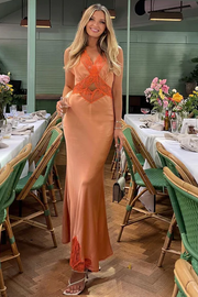 Black V-Neck Straps Lace Appliques Pleats Sleeveless Long Prom Party Dress