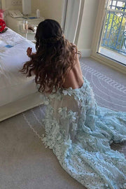 Gorgeous A-Line Halter Lace Appliques Sleeveless Long Prom Dress