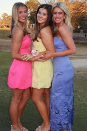 Purple Strapless Scoop Neck  Appliques Sleeveless Formal Prom Dress