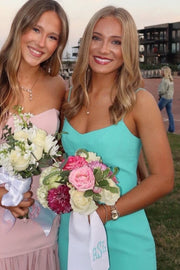 Spaghetti Straps V-Neck Sleeveless Satin Sheath Prom Formal Dress