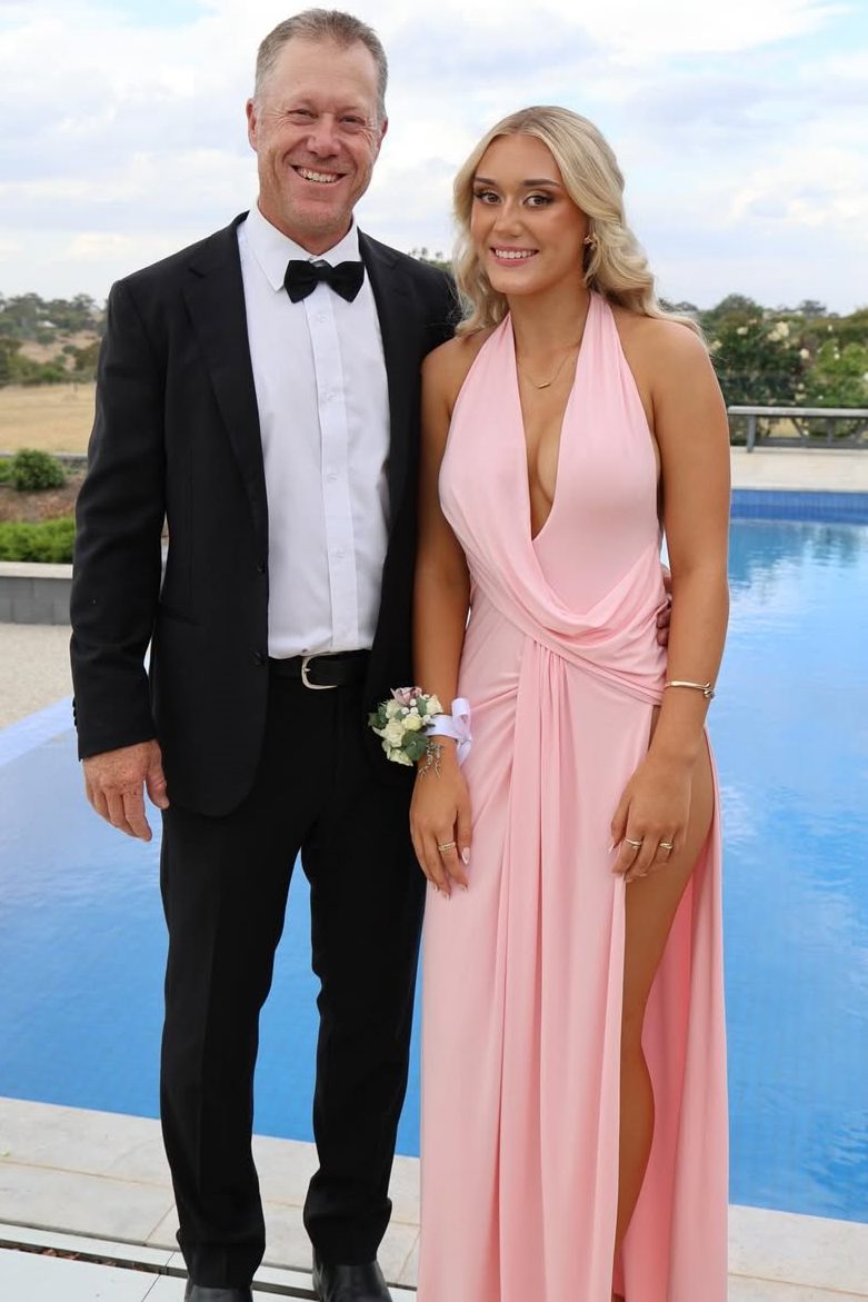 Halter V-Neck Pleats Sleeveless Pink Long Prom Dress with High Slit