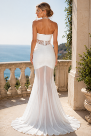 Mermaid Strapless Keyhole Sleeveless Long Prom Summer Dress