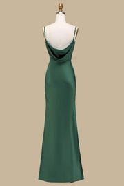 Cowl Neck and Back Maxi Dress in emerald green