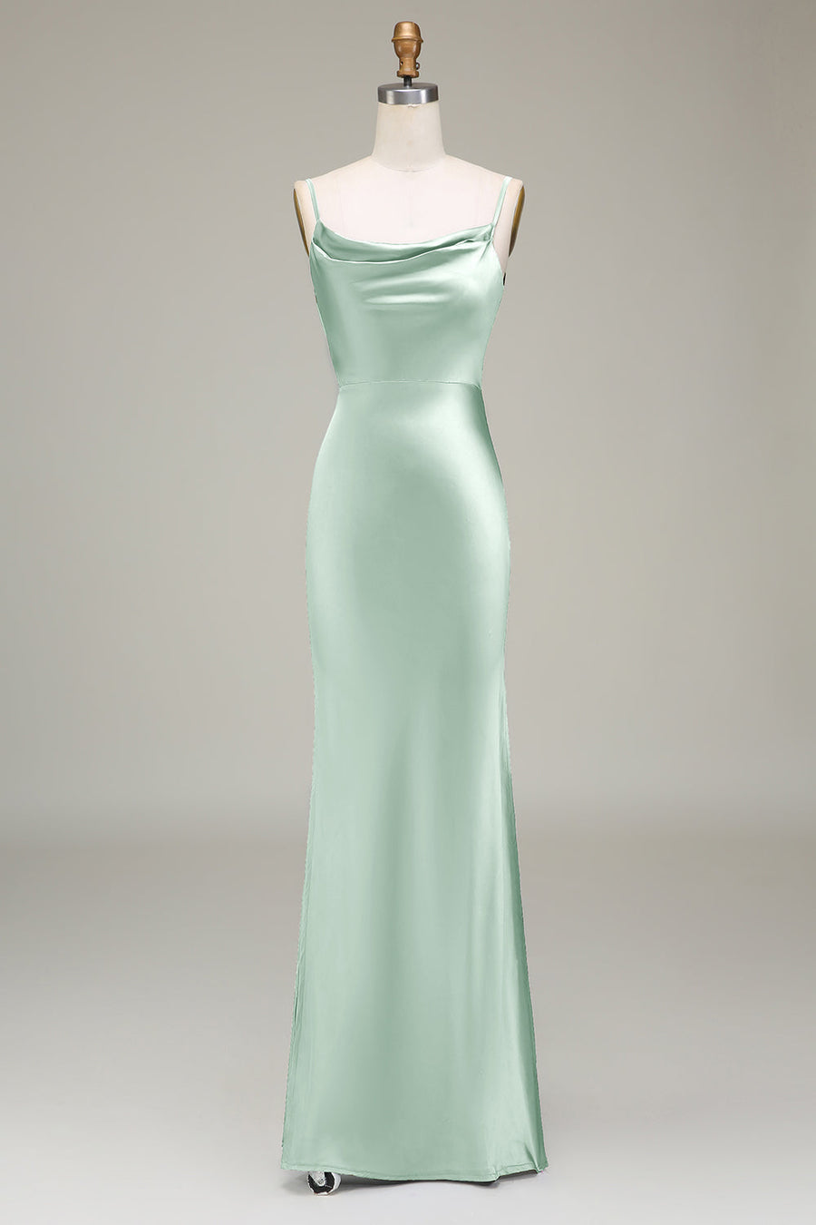 Cowl Neck and Back Maxi Dress in mint green