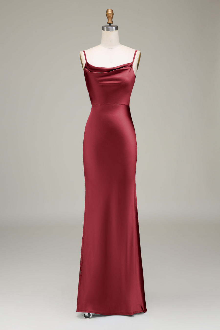 Cowl Neck and Back Maxi Dress in red