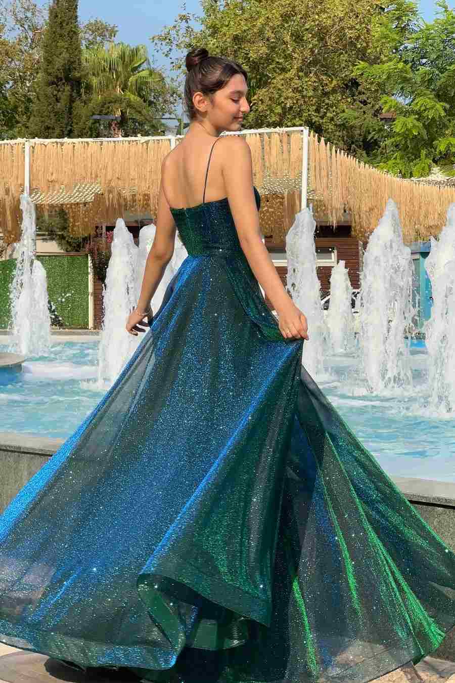 A-Line Spaghetti Straps Sweetheart Empire-Waist Long Formal Prom Dress Modsele A-Line Spaghetti Straps Sweetheart Empire-Waist Long Formal Prom Dress Modsele