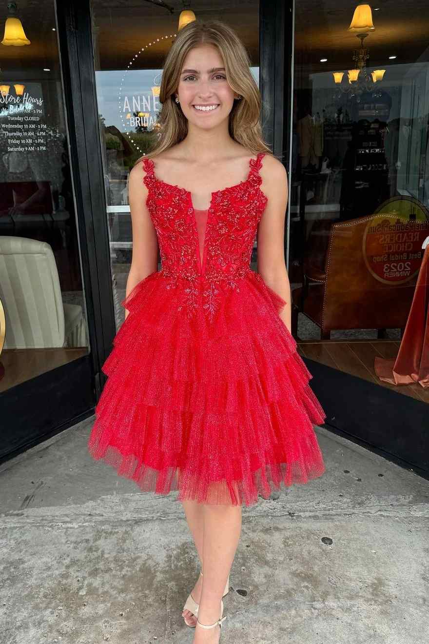 A-Line Empire-Waist V-Neck Sleeveless Appliques Short Homecoming Dress Modsele A-Line Empire-Waist V-Neck Sleeveless Appliques Short Homecoming Dress Modsele