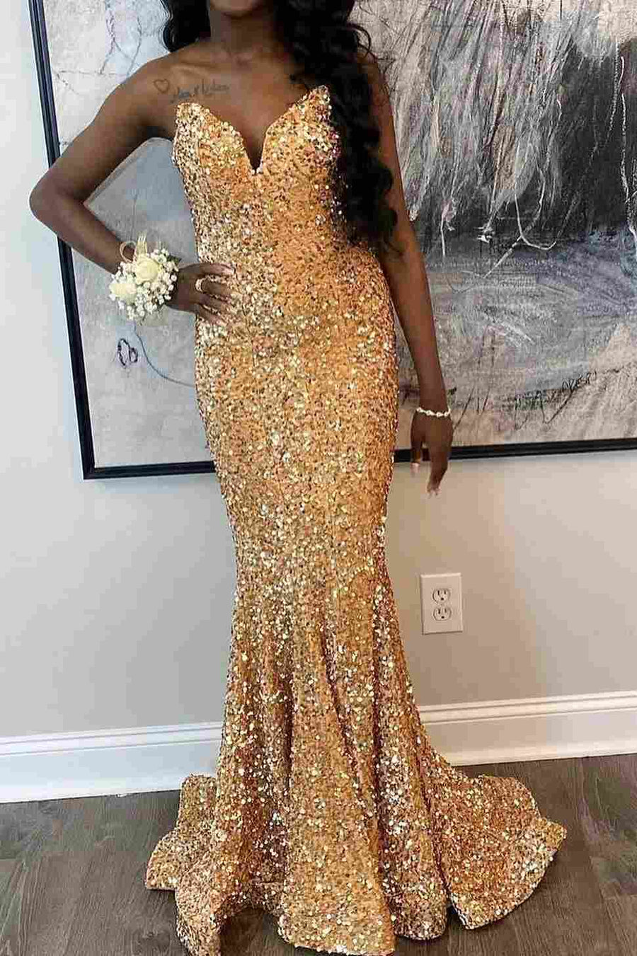 Red Sequins Trumpet Long Formal Dress with Sweetheart Modsele Red Sequins Trumpet Long Formal Dress with Sweetheart Modsele