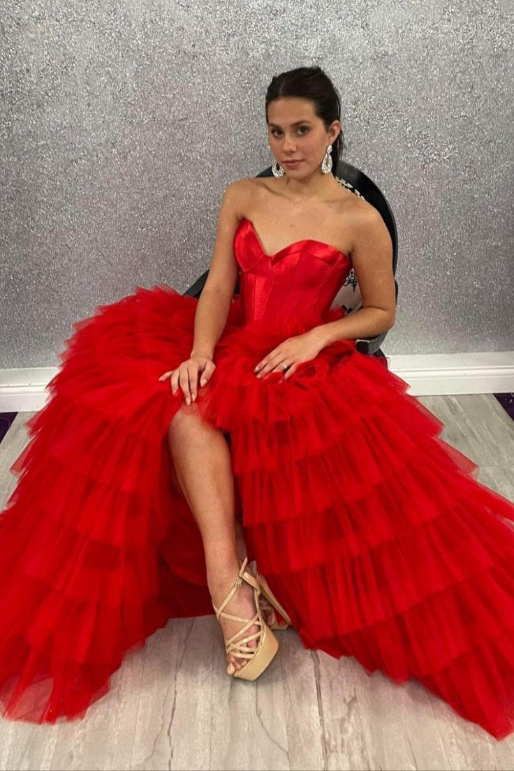 A-Line Strapless Sweetheart Ruffles Empire-Waist Sleeveless Long Prom Modsele A-Line Strapless Sweetheart Ruffles Empire-Waist Sleeveless Long Prom Modsele