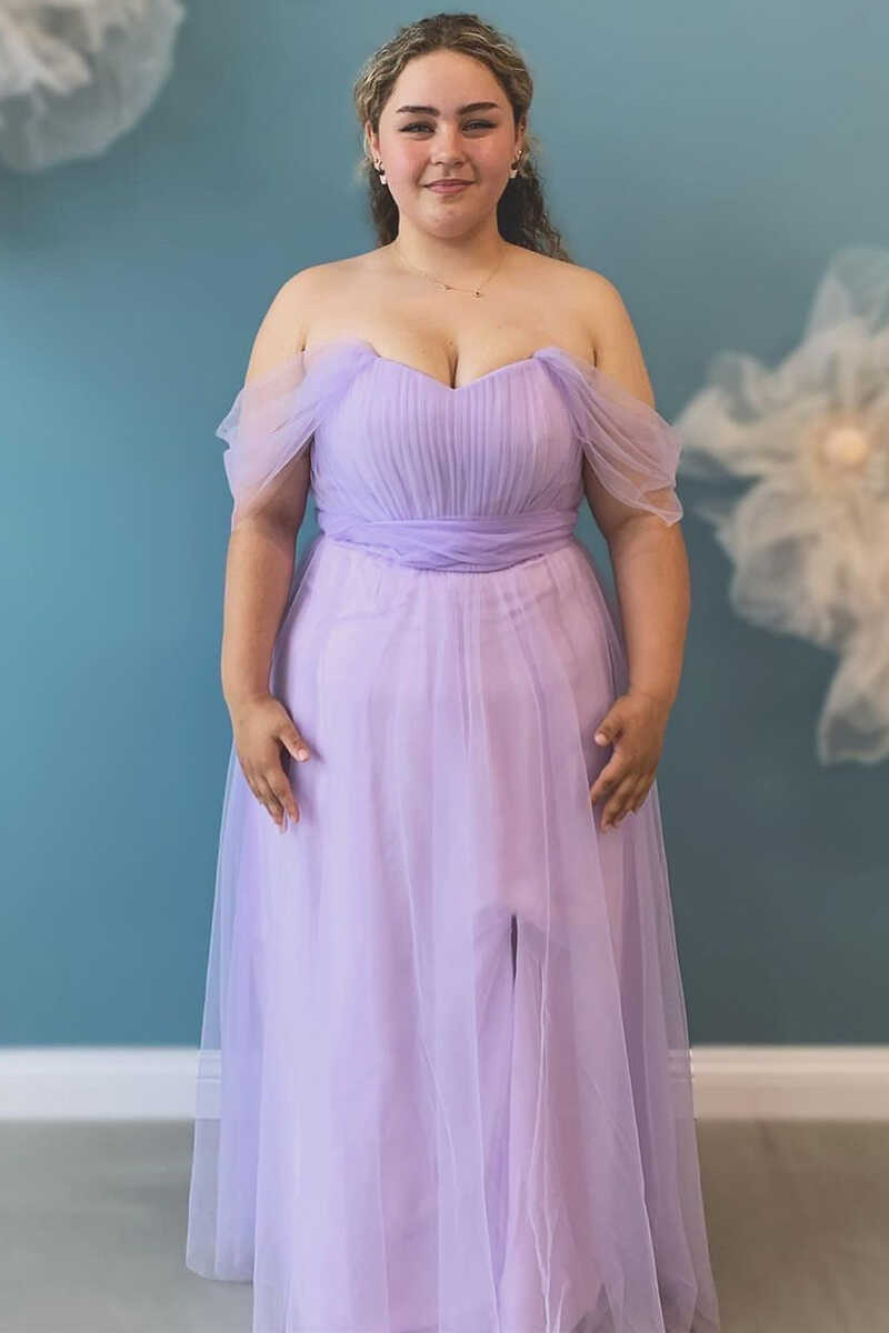 Lavender Chiffon Off-the-Shoulder A-Line Bridesmaid Dress Modsele Lavender Chiffon Off-the-Shoulder A-Line Bridesmaid Dress Modsele