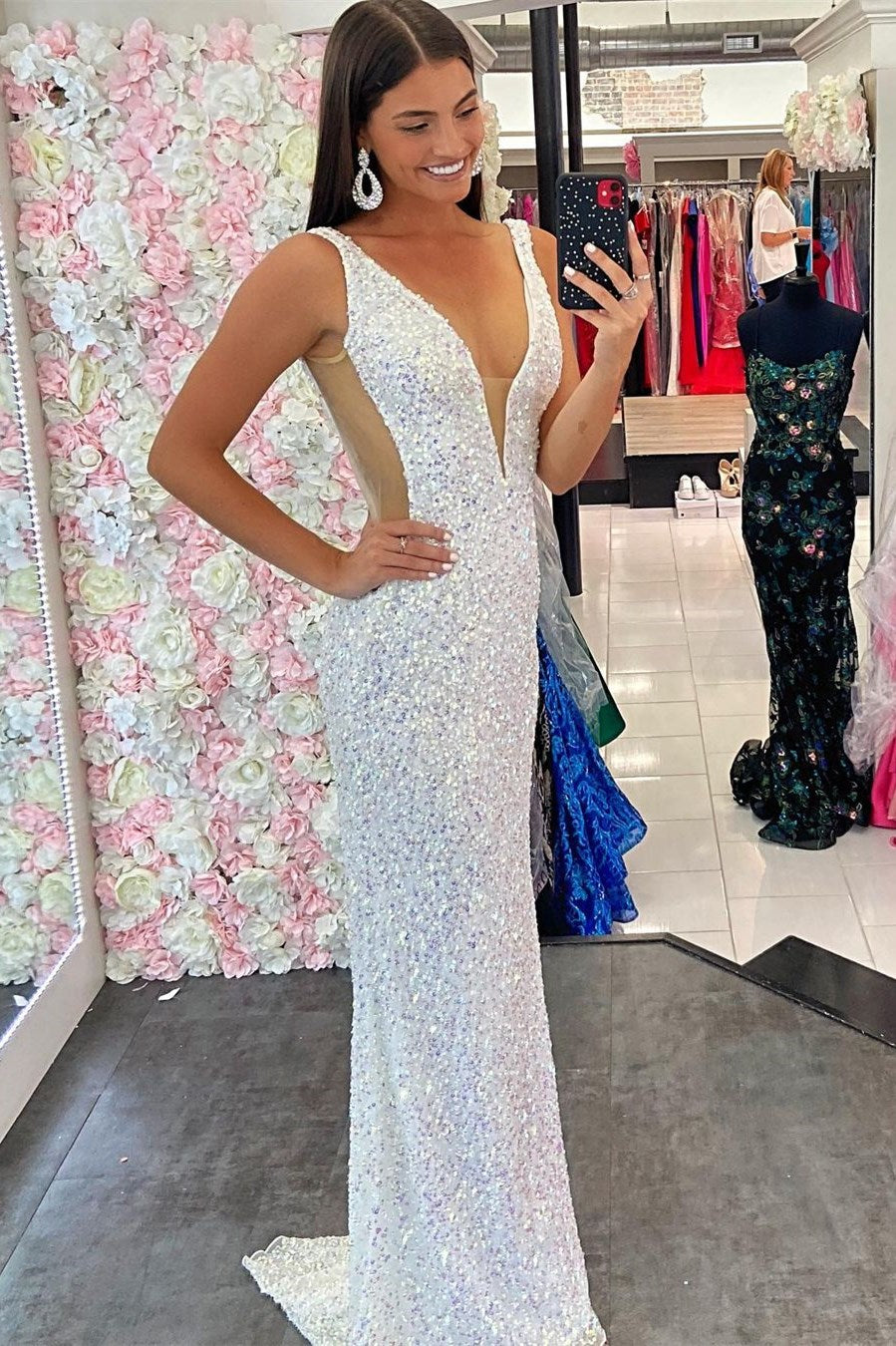 White Sparkly Mermaid Dress