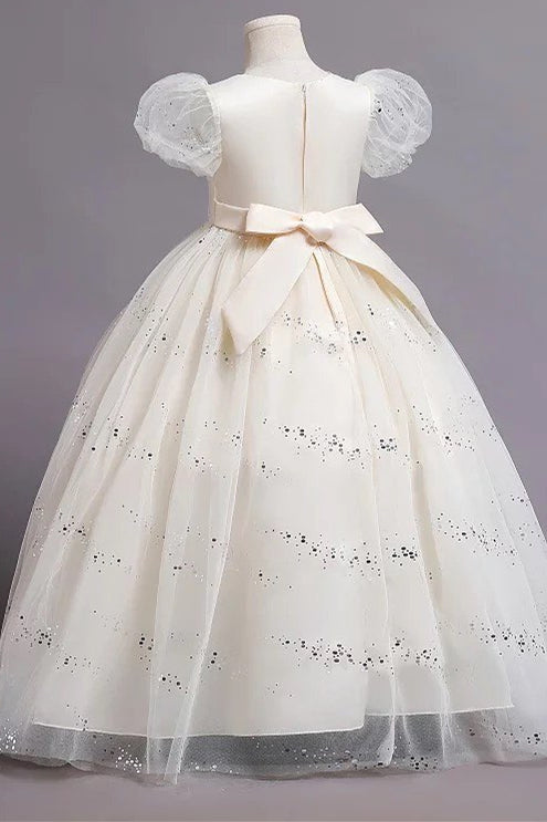 Princess Sequins Puff Sleeve Ball Gown