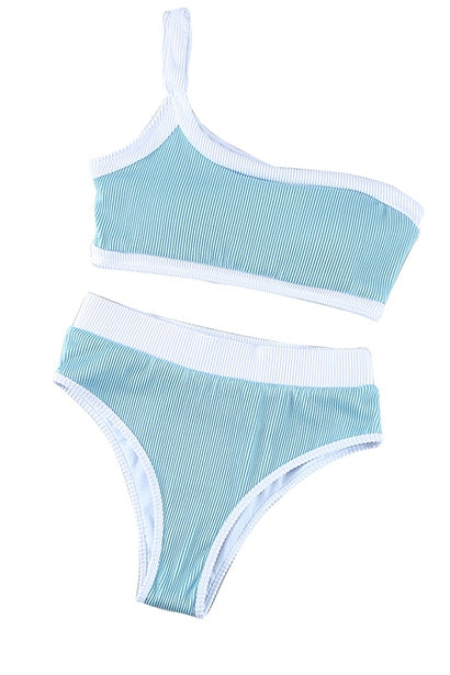 Green One-Shoulder Sports Style Swimsuit