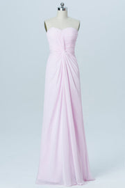 Light Pink Sweetheart Twist-Front Bridesmaid Dress