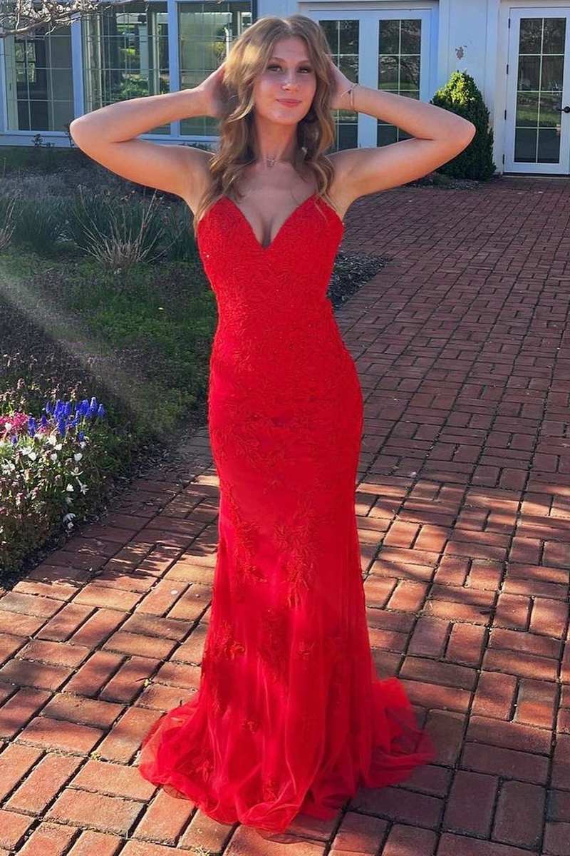 Jovani Red Lace Prom Dresses