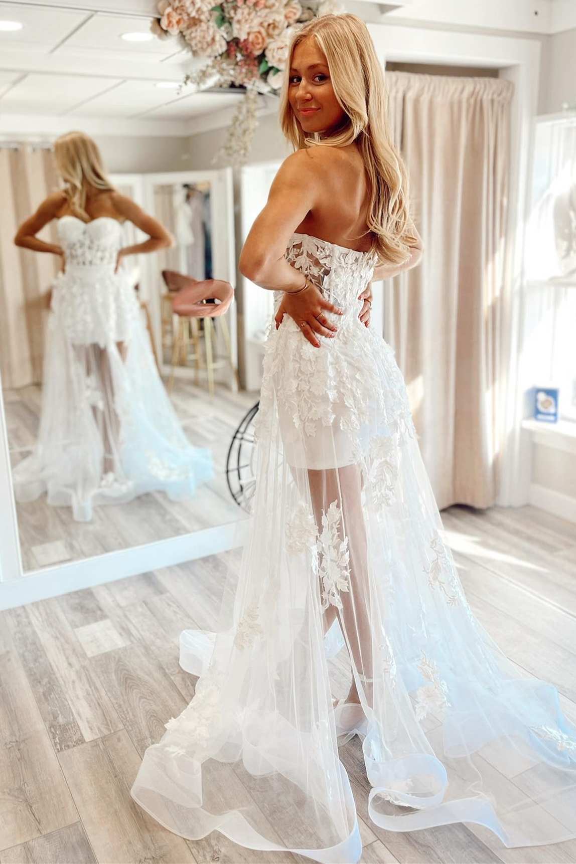 Sheer 2024 strapless dress