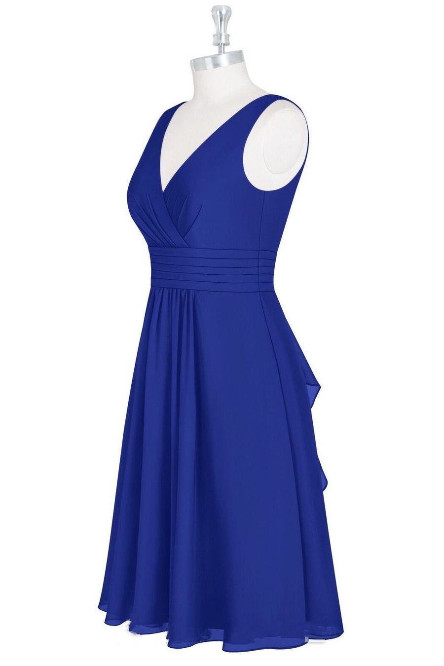 Royal Blue V-Neck Backless A-Line Short Bridesmaid Dress