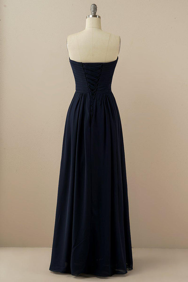 Burgundy Sweetheart Chiffon Bridesmaid Dress