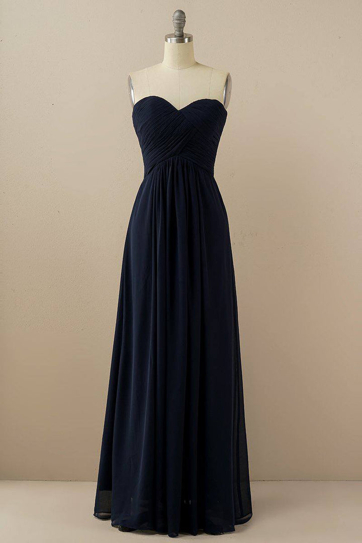 Burgundy Sweetheart Chiffon Bridesmaid Dress