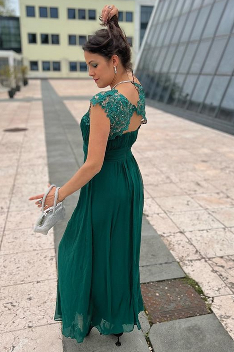 Hunter Green Lace Dress