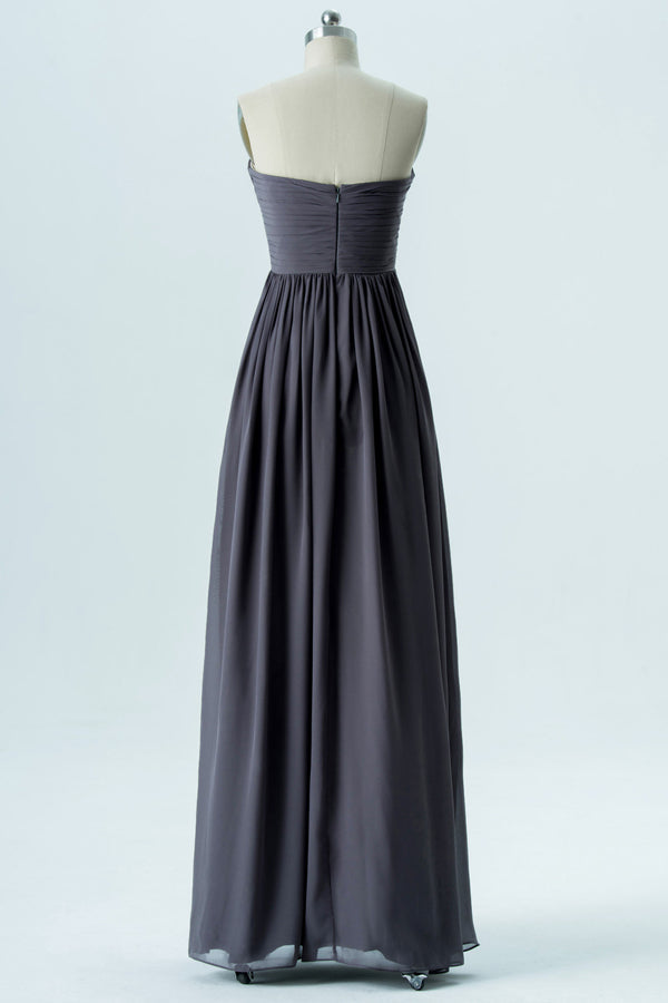 Charcoal Grey Chiffon Strapless Bridesmaid Dress Modsele Charcoal Grey Chiffon Strapless Bridesmaid Dress Modsele