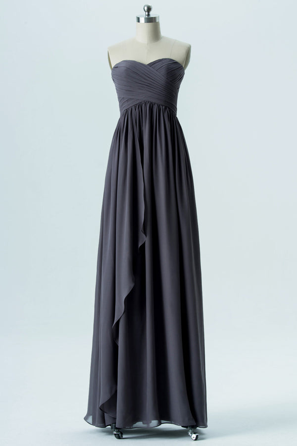 Charcoal Grey Chiffon Strapless Bridesmaid Dress Modsele Charcoal Grey Chiffon Strapless Bridesmaid Dress Modsele
