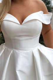 Princess White Off-the-Shoulder Bridal Gown