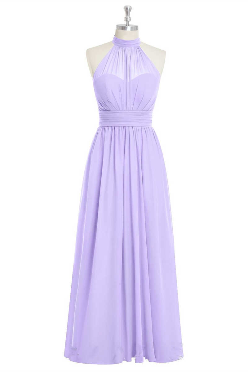 Lavender Chiffon Halter A-Line Long Bridesmaid Dress Modsele Lavender Chiffon Halter A-Line Long Bridesmaid Dress Modsele