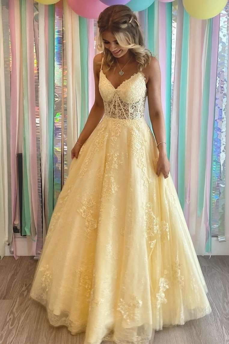 yellow lace wedding dress Yellow Dress, Party Dress, Long Dress, Wedding Dress, Sleeveless Dress