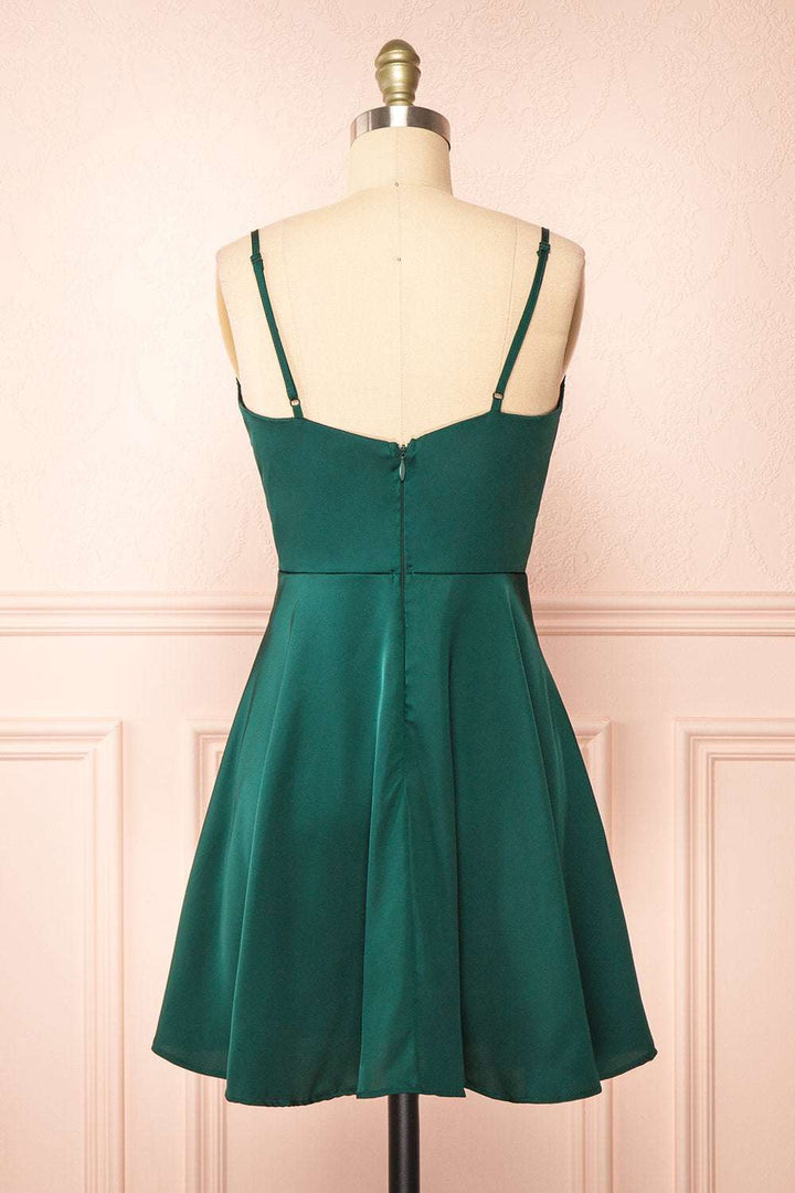 Red Cowl Neck A-Line Short Party Dress