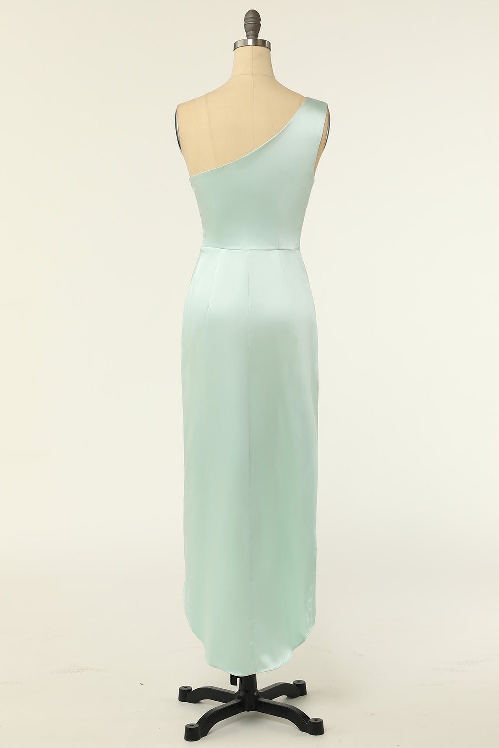 Mint Green Satin One-Shoulder Bridesmaid Dress Modsele Mint Green Satin One-Shoulder Bridesmaid Dress Modsele