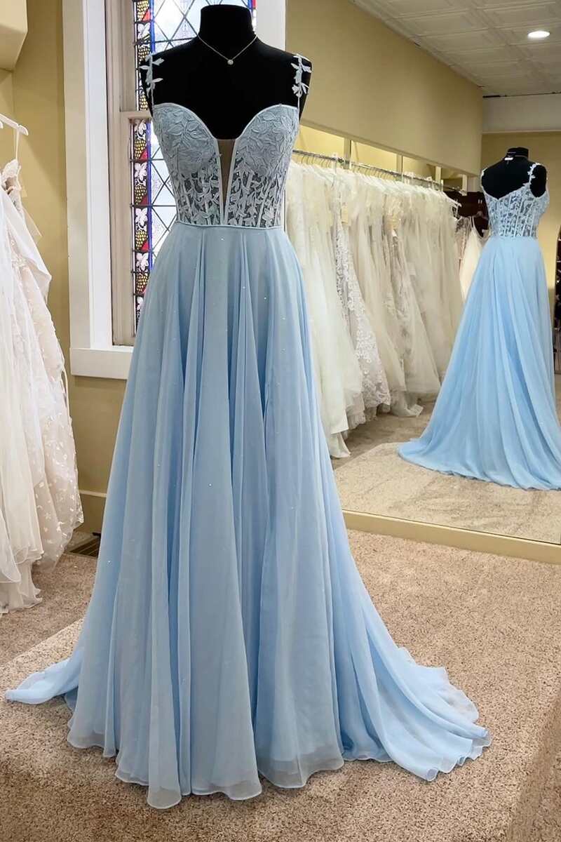 Periwinkle Off-the-Shoulder A-line Princess Prom Gown Modsele Periwinkle Off-the-Shoulder A-line Princess Prom Gown Modsele