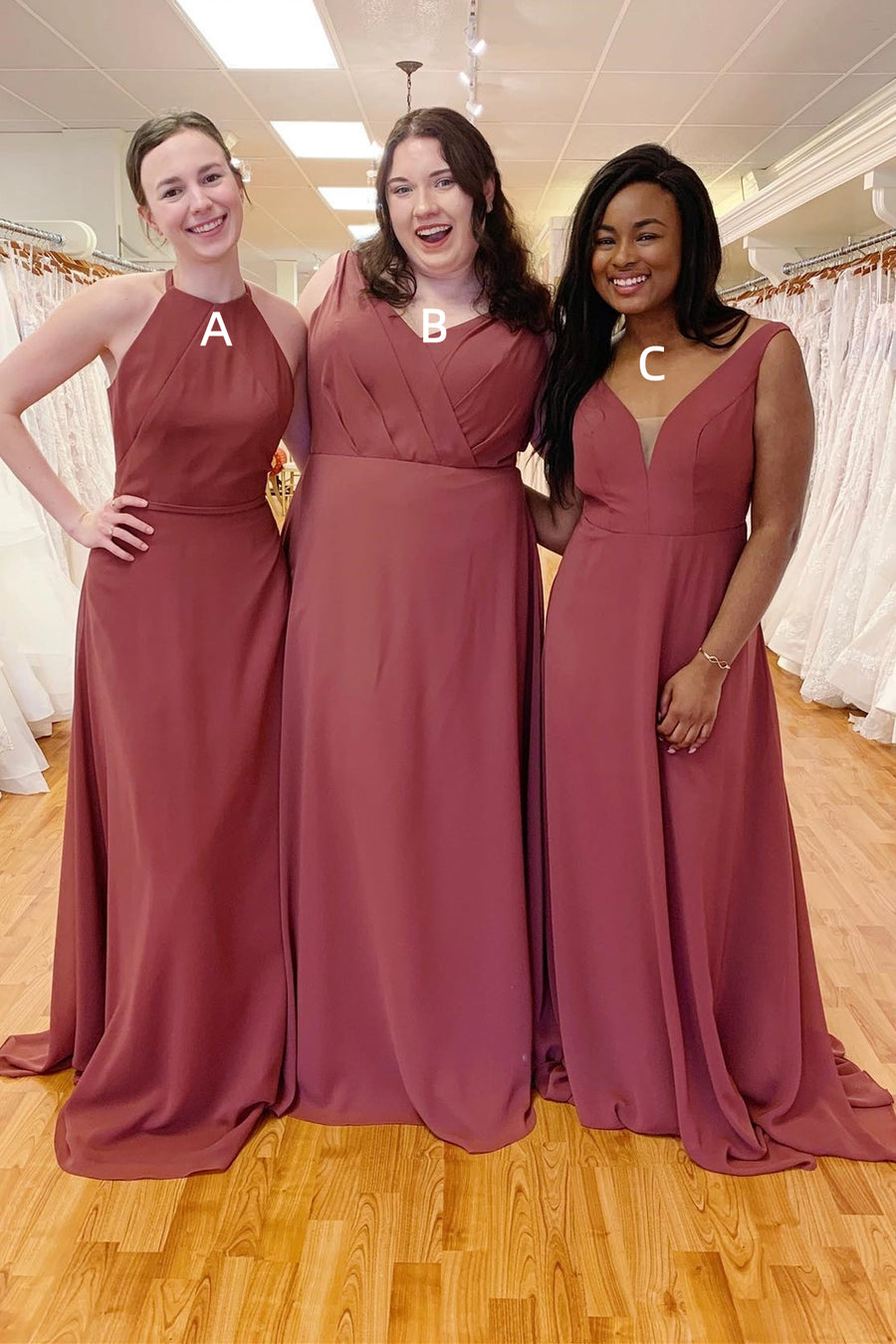 Mismatched Burgundy Chiffon Bridesmaid Dress Modsele Mismatched Burgundy Chiffon Bridesmaid Dress Modsele