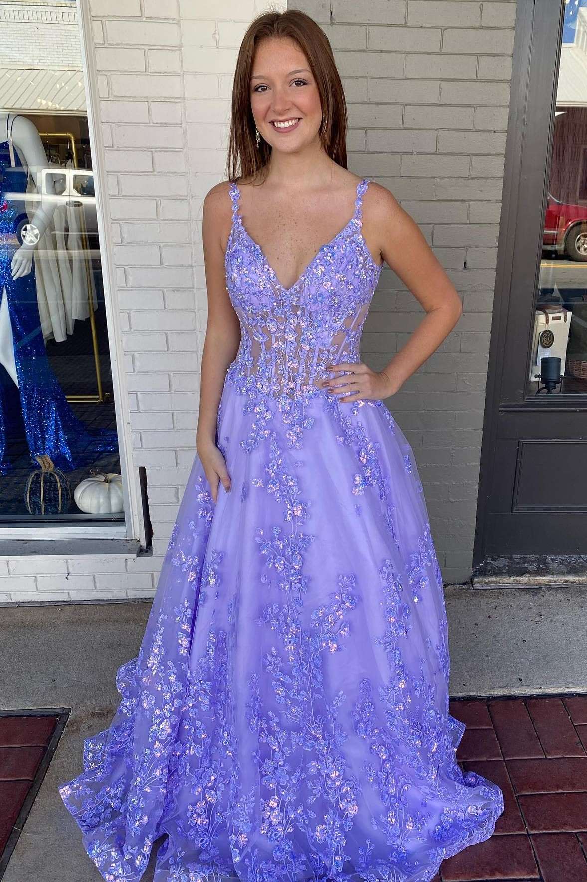 Lavender Floral Gown