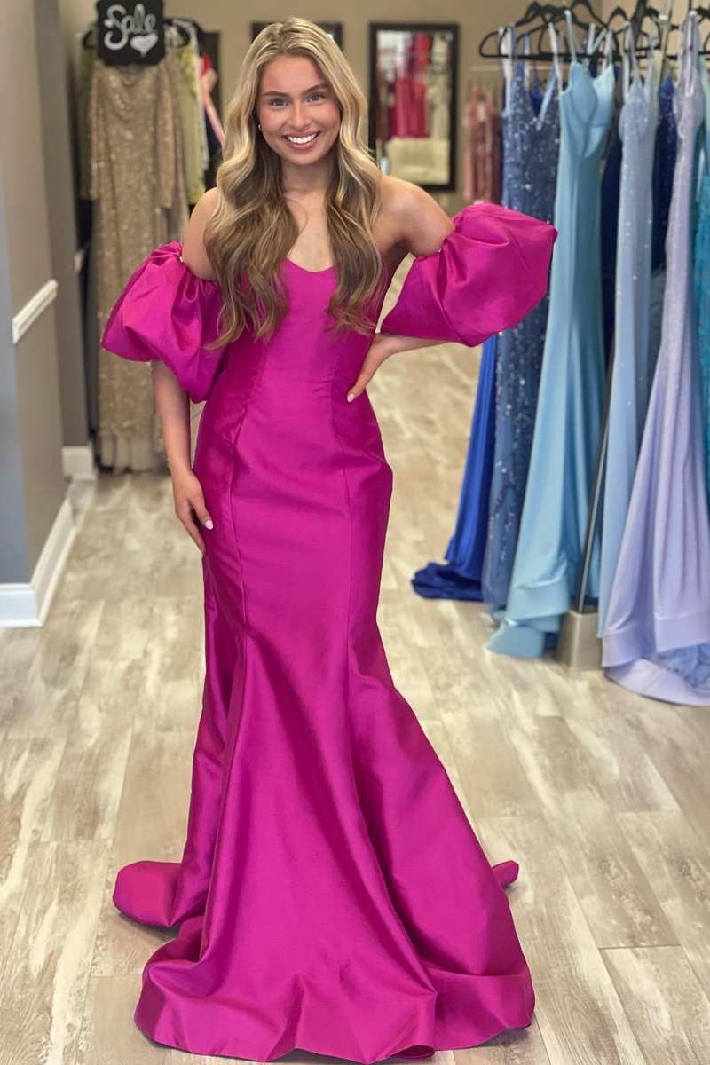 Magenta Satin Dress